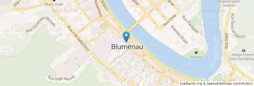 Mapa de ubicacion de Mini Café Mami en Бразилия, Южный Регион, Санта-Катарина, Região Geográfica Intermediária De Blumenau, Microrregião De Blumenau, Блуменау.