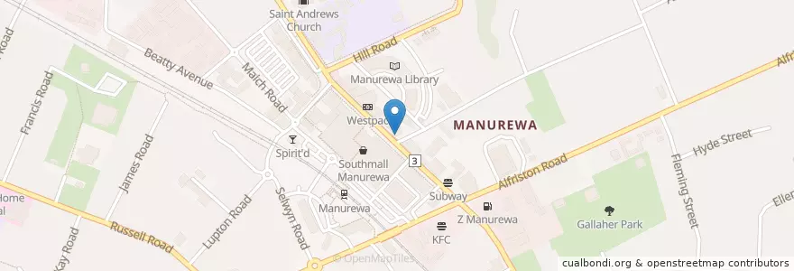 Mapa de ubicacion de Manurewa Healthcare en Новая Зеландия, Auckland, Manurewa.