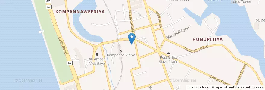 Mapa de ubicacion de Tholappu Garden Mosque en Sri Lanka, බස්නාහිර පළාත, කොළඹ දිස්ත්‍රික්කය, Kolombo.