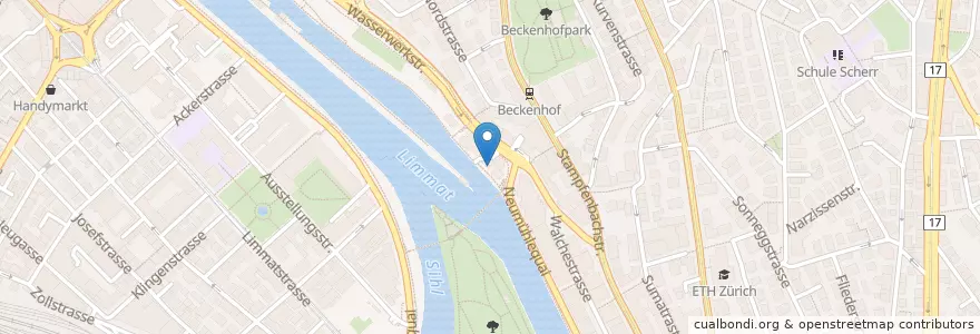 Mapa de ubicacion de Chuchi am Wasser en Switzerland, Zurich, District Zurich, Zurich.