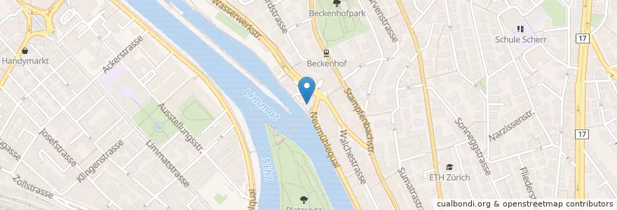 Mapa de ubicacion de Dynamo Metallwerkstatt en Schweiz/Suisse/Svizzera/Svizra, Zürich, Bezirk Zürich, Zürich.