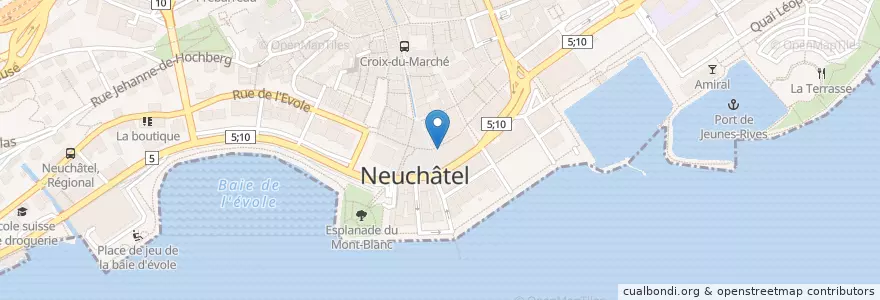 Mapa de ubicacion de Bugnon en 瑞士, Neuchâtel, Lac De Neuchâtel (Ne), Neuchâtel.