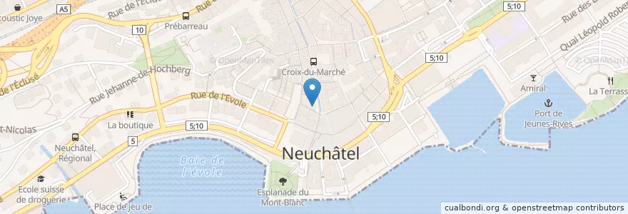Mapa de ubicacion de Pharmacie du Soleil en Switzerland, Neuchâtel, Lac De Neuchâtel (Ne), Neuchâtel.