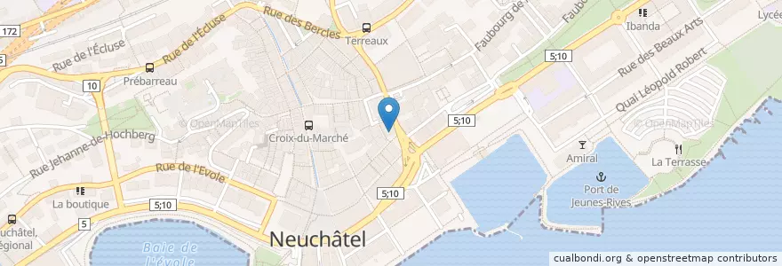Mapa de ubicacion de Bistrot du concert en Suisse, Neuchâtel, Lac De Neuchâtel (Ne), Neuchâtel.