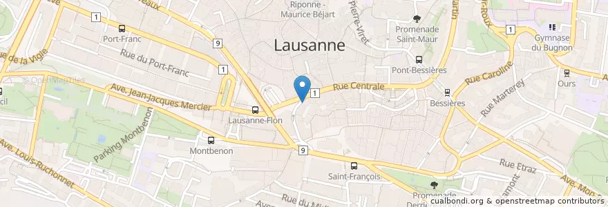 Mapa de ubicacion de Les Brasseurs en 스위스, Vaud, District De Lausanne, 로잔.