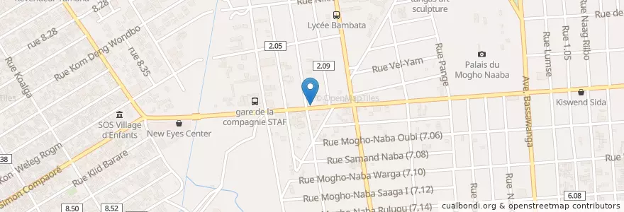 Mapa de ubicacion de Flamingo Maquis Restau en 부르키나파소, Centre, Kadiogo, 와가두구.