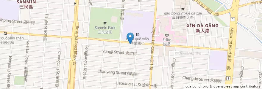 Mapa de ubicacion de 晶品診所 en Tayvan, Kaohsiung, 三民區.