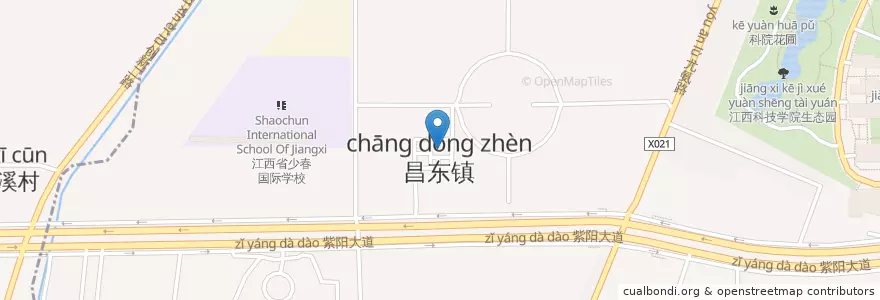 Mapa de ubicacion de 昌东镇人民政府 en China, Jiangxi, 南昌市, 南昌县, 南昌高新开发区, 昌东镇.