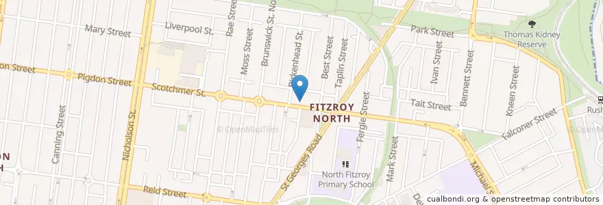 Mapa de ubicacion de Fitzroy Veterinary Clinic & Animal Hospital en オーストラリア, ビクトリア, City Of Yarra.