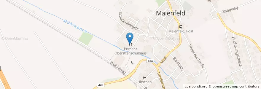 Mapa de ubicacion de Primar-/Oberstfenschulhaus en سويسرا, غروبندن, Landquart, Maienfeld.