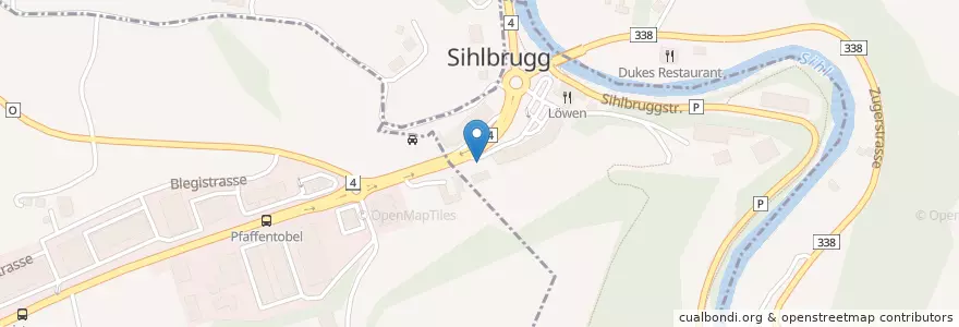 Mapa de ubicacion de Shell Sihlbrugg en Schweiz/Suisse/Svizzera/Svizra, Zug, Neuheim.