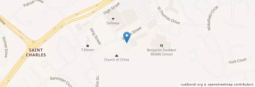 Mapa de ubicacion de ChargePoint en 美利坚合众国/美利堅合眾國, 马里兰州, Charles County, St. Charles.
