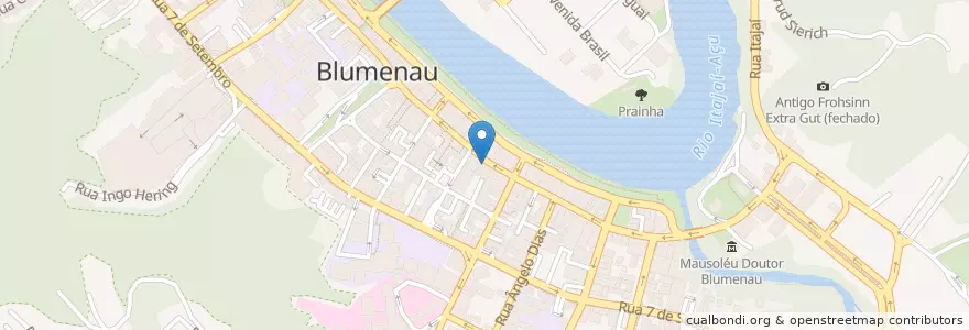 Mapa de ubicacion de O Porão en 브라질, 남부지방, 산타카타리나, Região Geográfica Intermediária De Blumenau, Microrregião De Blumenau, 블루메나우.