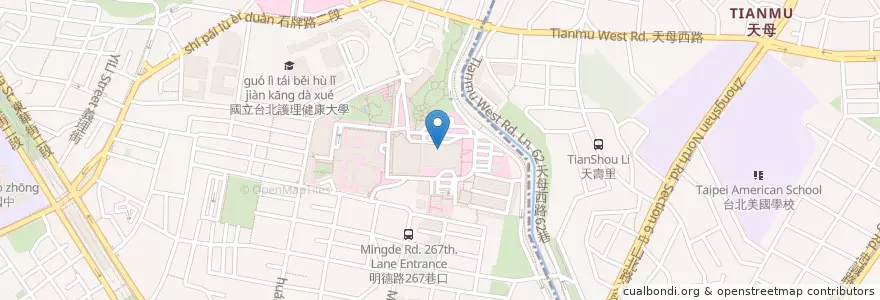 Mapa de ubicacion de B1－大稻埕餐館 en 臺灣, 新北市, 臺北市, 北投區.