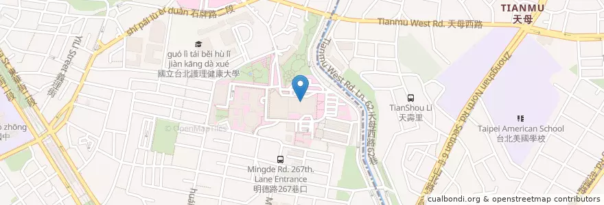Mapa de ubicacion de B1－鼎鮮麵食館 en 台湾, 新北市, 台北市, 北投区.