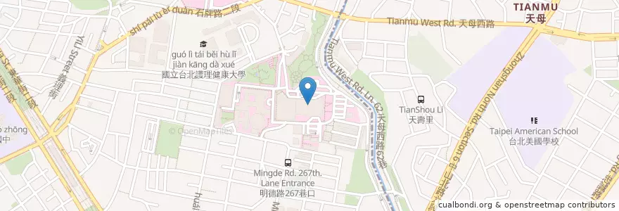Mapa de ubicacion de B1－西雅圖咖啡 en 臺灣, 新北市, 臺北市, 北投區.