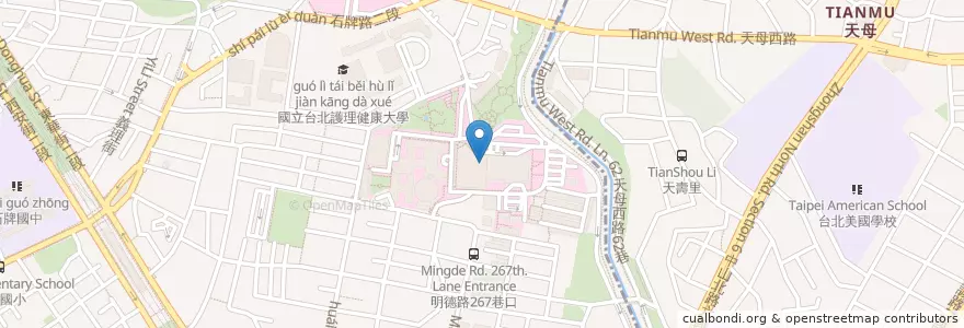 Mapa de ubicacion de 1F－中國信託提款機 en تایوان, 新北市, تایپه, 北投區.