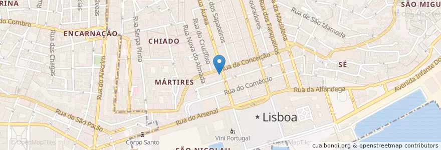 Mapa de ubicacion de Caixa Geral de Depósitos en 葡萄牙, Lisboa, Grande Lisboa, 里斯本, Santa Maria Maior.