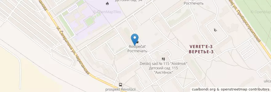 Mapa de ubicacion de Аптека en Russie, District Fédéral Central, Oblast De Iaroslavl, Рыбинский Район, Городской Округ Рыбинск.