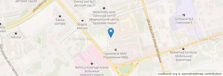 Mapa de ubicacion de Столовая en 러시아, Центральный Федеральный Округ, Владимирская Область, Городской Округ Владимир.
