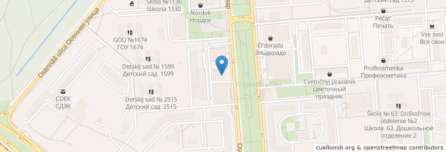 Mapa de ubicacion de Альфа-Банк en Rusia, Distrito Federal Central, Москва, Западный Административный Округ, Район Крылатское.