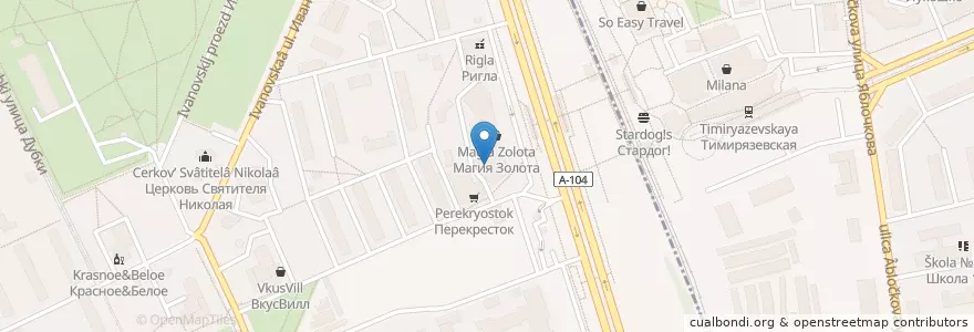 Mapa de ubicacion de Альфа-Банк en Россия, Центральный Федеральный Округ, Москва, Северный Административный Округ, Тимирязевский Район.