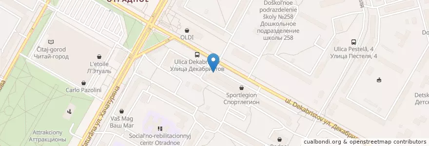 Mapa de ubicacion de Альфа-Банк en Russia, Distretto Federale Centrale, Москва, Северо-Восточный Административный Округ, Район Отрадное.