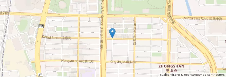 Mapa de ubicacion de 東方美 en 臺灣, 新北市, 臺北市, 中山區.