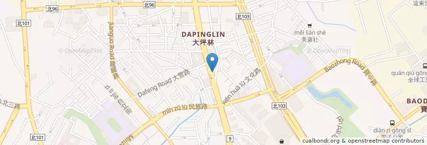 Mapa de ubicacion de 炸老大 -【新店】北新店 en تايوان, تايبيه الجديدة, 新店區.