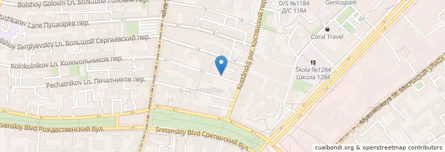 Mapa de ubicacion de Алиби en Россия, Центральный Федеральный Округ, Москва, Центральный Административный Округ, Красносельский Район.