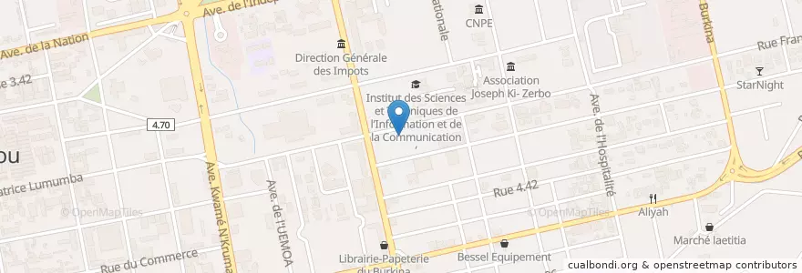 Mapa de ubicacion de Cours Privé Le Creuset en بورکینافاسو, Centre, Kadiogo, اوآگادوگو.