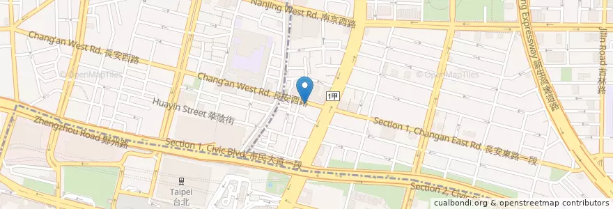 Mapa de ubicacion de 延安中醫診所 en 臺灣, 新北市, 臺北市, 中山區.