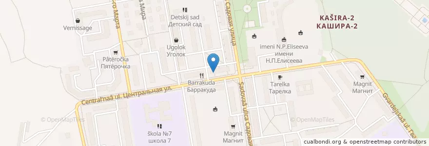 Mapa de ubicacion de Центр Здоровья en ロシア, 中央連邦管区, モスクワ州, Городской Округ Кашира.