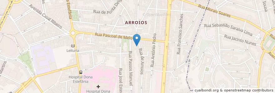 Mapa de ubicacion de Clínica Veterinária de Arroios en Portugal, Aire Métropolitaine De Lisbonne, Lisbonne, Grande Lisboa, Lisbonne, Arroios.