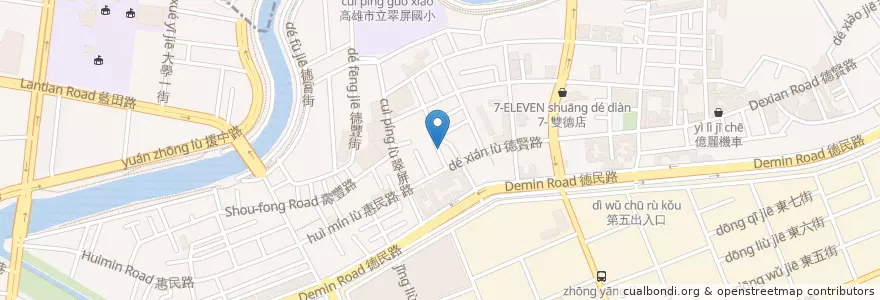 Mapa de ubicacion de 背包客旅行廚房 en Taiwán, Kaohsiung, 楠梓區.