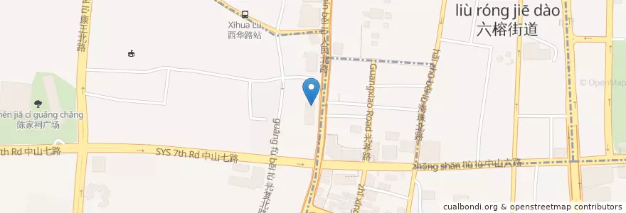 Mapa de ubicacion de 中国农业银行 en Çin, Guangdong, 广州市, 越秀区.