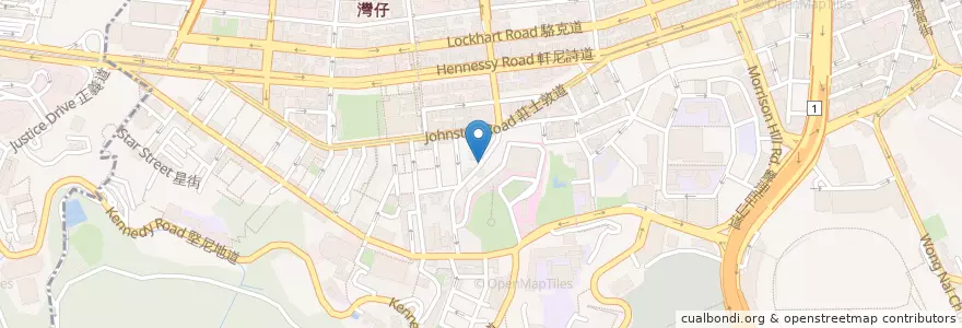 Mapa de ubicacion de 富裕中西藥房 Fu Yu Pharmacy en China, Cantão, Hong Kong, Ilha De Hong Kong, Novos Territórios, 灣仔區 Wan Chai District.
