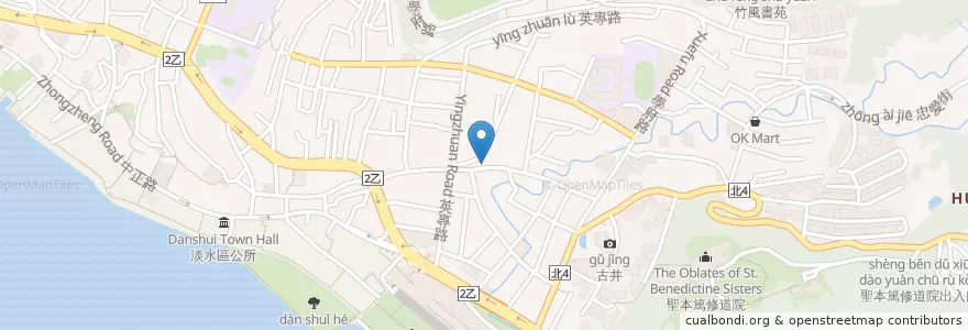 Mapa de ubicacion de 東東素食 en 타이완, 신베이 시, 단수이 구.