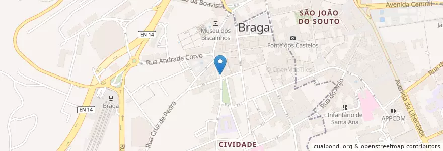 Mapa de ubicacion de Parquímetro en 포르투갈, 노르트 지방, Braga, Cávado, Braga, Maximinos, Sé E Cividade.