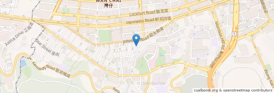 Mapa de ubicacion de 泰妃雞 en Cina, Guangdong, Hong Kong, Hong Kong, Nuovi Territori, 灣仔區 Wan Chai District.