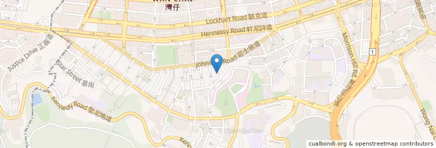 Mapa de ubicacion de 祥利飯店 en China, Guangdong, Hong Kong, Hong Kong Island, New Territories, Wan Chai District.
