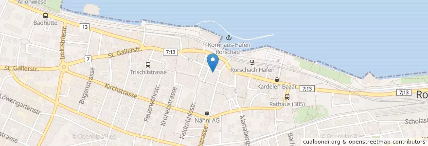 Mapa de ubicacion de PostFinance en 瑞士, Sankt Gallen, Wahlkreis Rorschach, Rorschach.