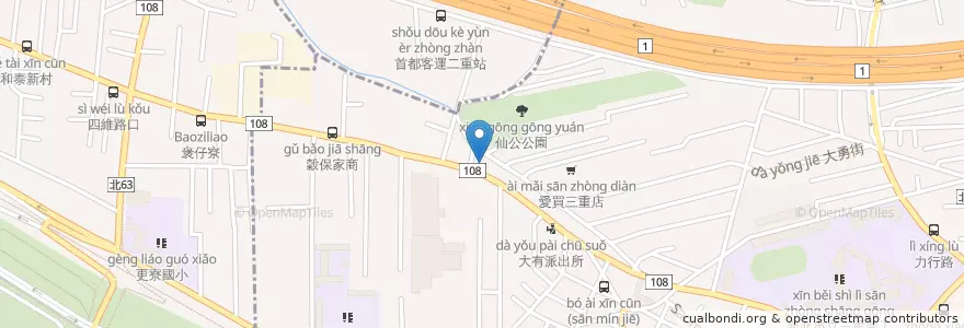 Mapa de ubicacion de 台灣中油 en Taïwan, Nouveau Taipei.