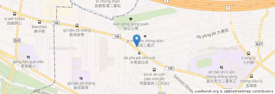 Mapa de ubicacion de 車容坊三重站 en Taiwan, New Taipei.