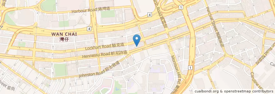 Mapa de ubicacion de 醉瓊樓酒家 en China, Cantão, Hong Kong, Ilha De Hong Kong, Novos Territórios, 灣仔區 Wan Chai District.