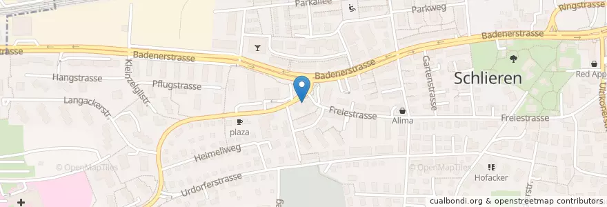 Mapa de ubicacion de Kessler Pizza/Kebap Kurier en İsviçre, Zürih, Bezirk Dietikon, Schlieren.
