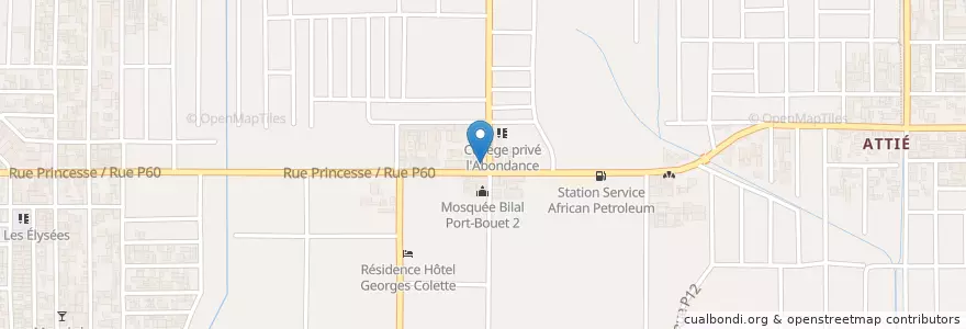 Mapa de ubicacion de Pharmacie Port-Bouët II en ساحل عاج, آبیجان, Yopougon.