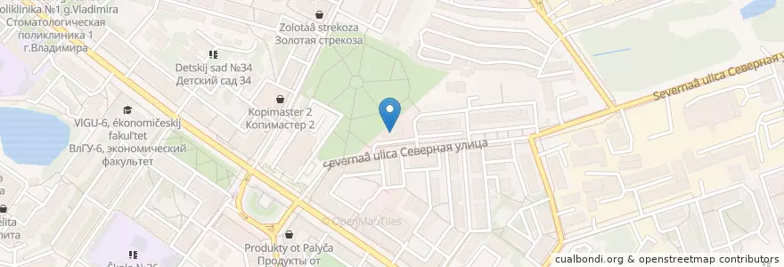 Mapa de ubicacion de Аптека en روسيا, Центральный Федеральный Округ, فلاديمير أوبلاست, Городской Округ Владимир.