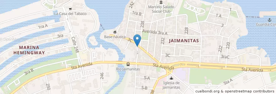 Mapa de ubicacion de Cafeteria de Jaimanitas en Cuba, La Habana.