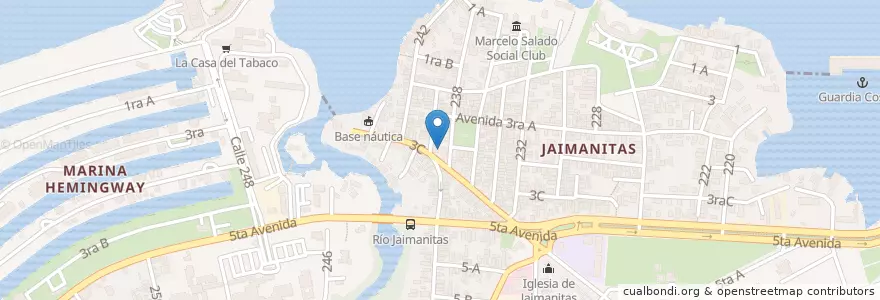 Mapa de ubicacion de Cine Caribe casa de la cultura en Cuba, La Habana.
